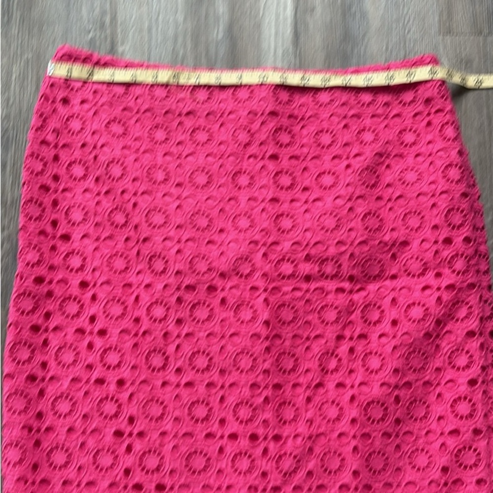 Talbots Fuchsia Eyelet Lace Pencil Skirt